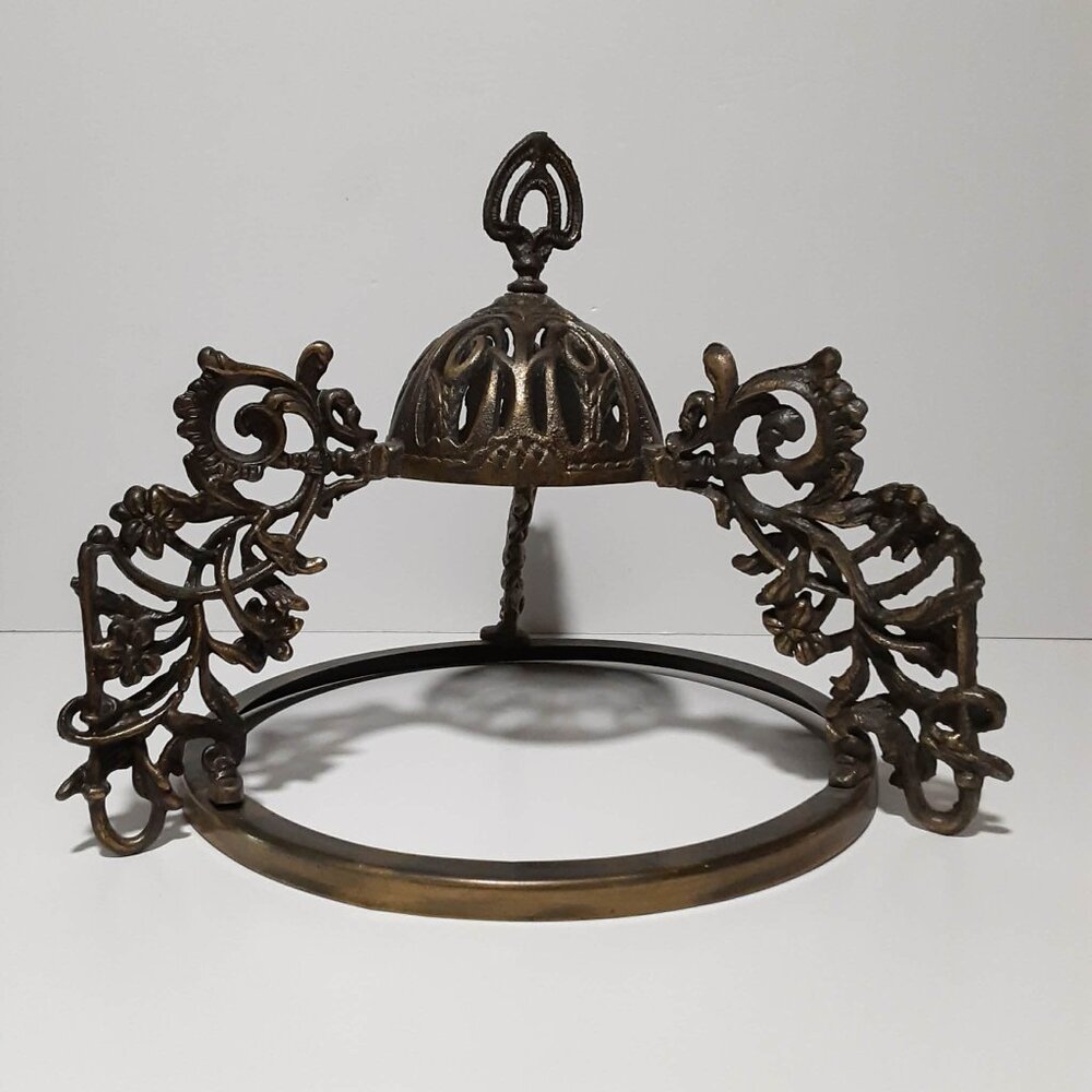 Vintage Hanging Ornate Oil Lamp for Parts or Repair Incomplete Cast